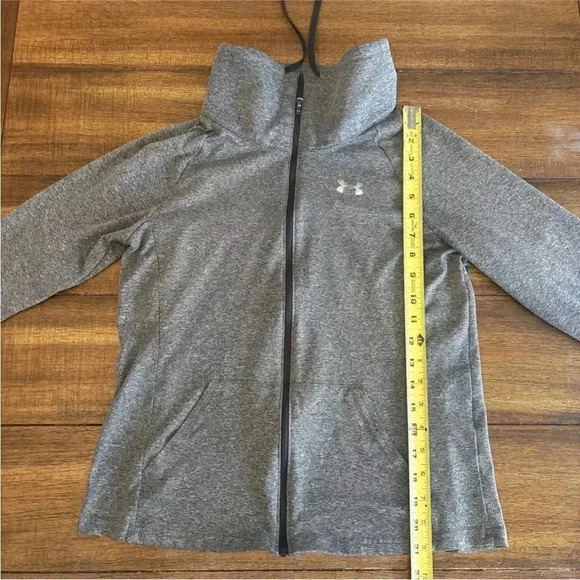 Under Armour Gray Long Sleeve Stretch Heatgear Full Zip Mock Neck Jacket Small - Picture 6 of 11